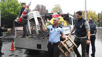 Kent merkezinde kaldırım işgali denetimi