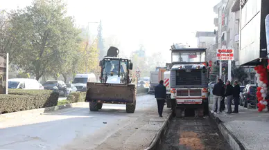 Tuna Caddesi'nde asfalt çalışması