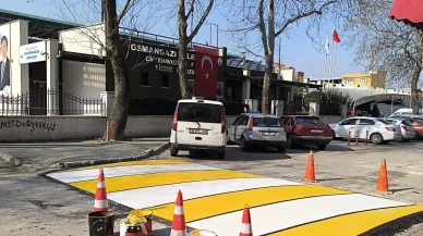 Osmangazi'de okul önlerine  hız kesici kasis