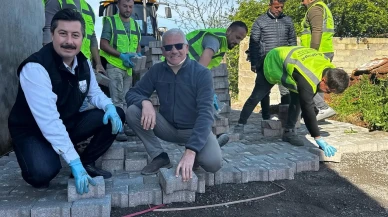 Yenişehir'de kırsala parke taş döşeniyor
