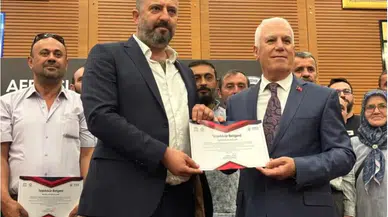 Bozbey'den kahramanlara teşekkür belgesi