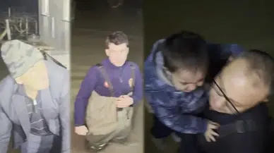 Selde kalan 11 kişilik aile kurtarıldı