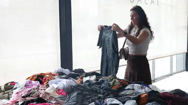 Balat'ta belediyeden uygun fiyatlı giyim mağazası
