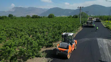 Bursa'nın doğu yakasında yol çalışması