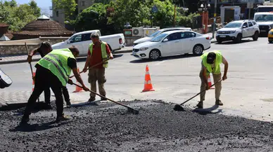 Çekirge'de yol çalışması yapıldı